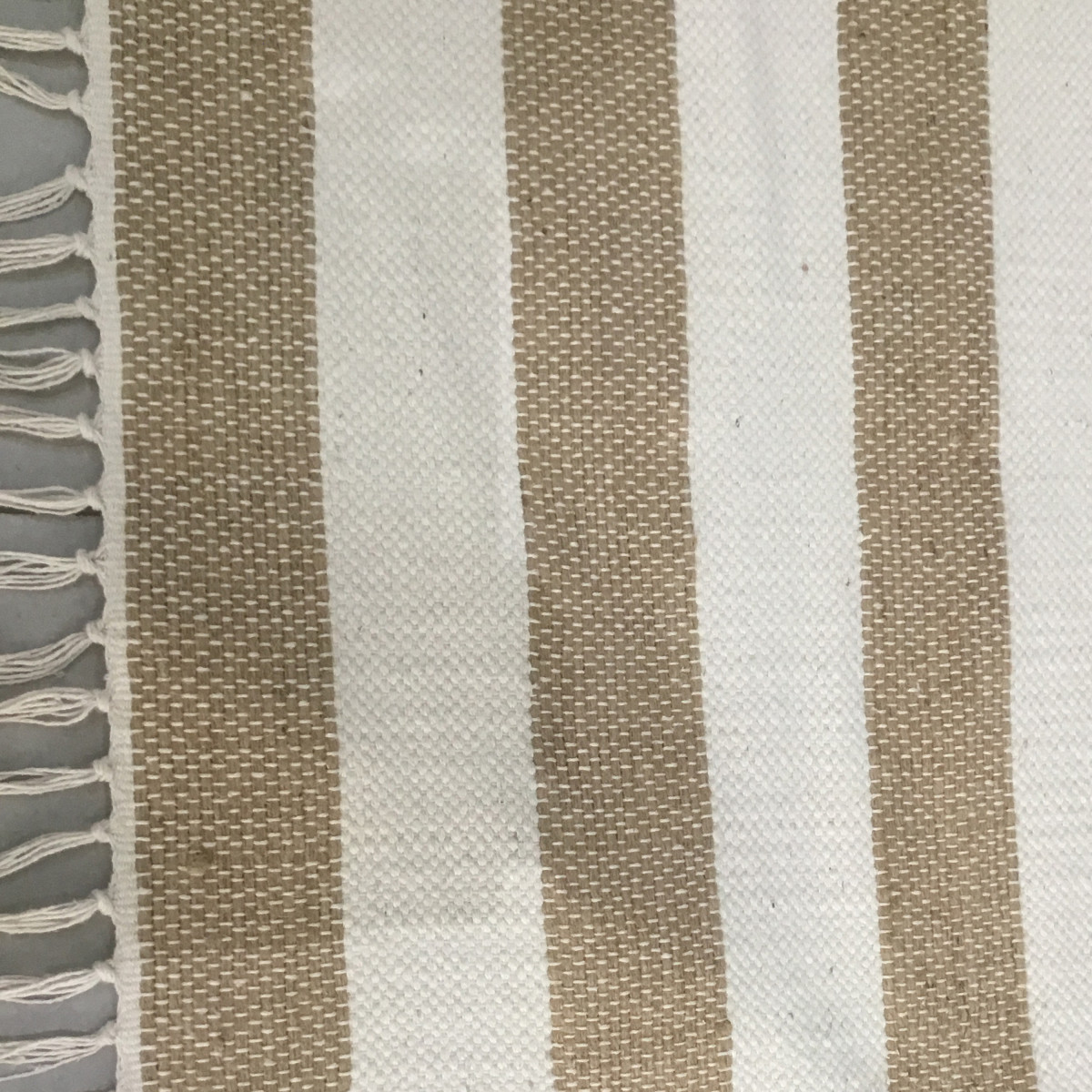 Tapis déco à rayures en jute et coton JAVA beige, FUTURE HOME