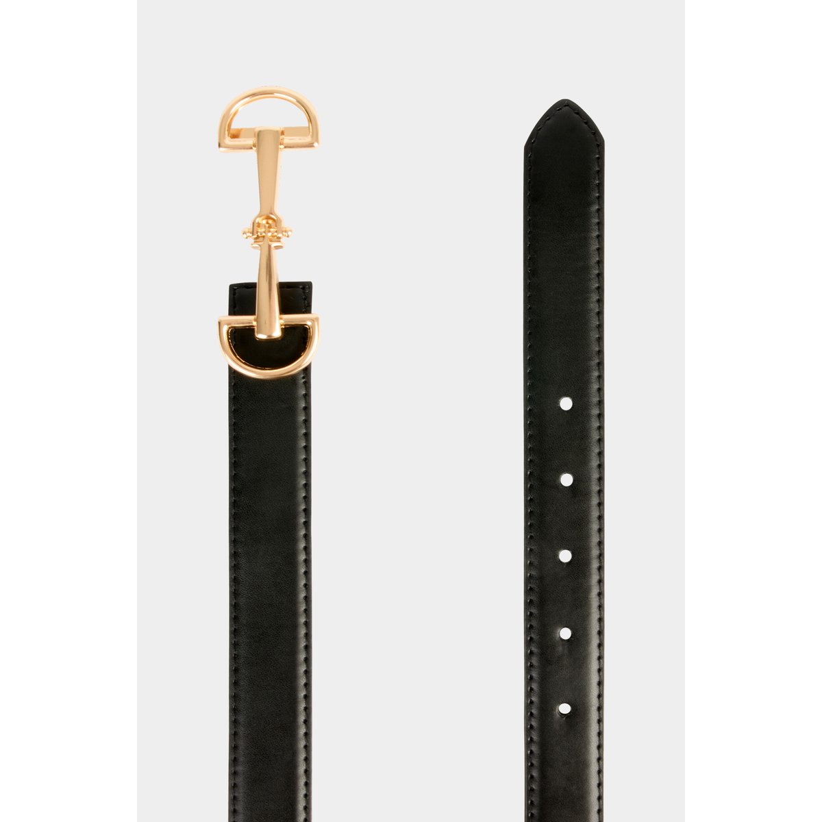 Ceinture fine similicuir noir, MORGAN