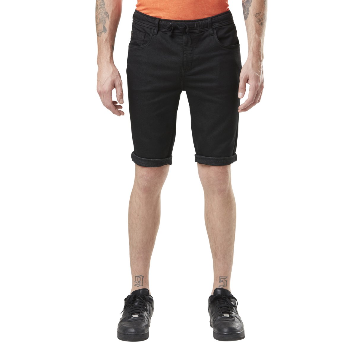 Bermuda denim en coton Jogg noir, VON DUTCH