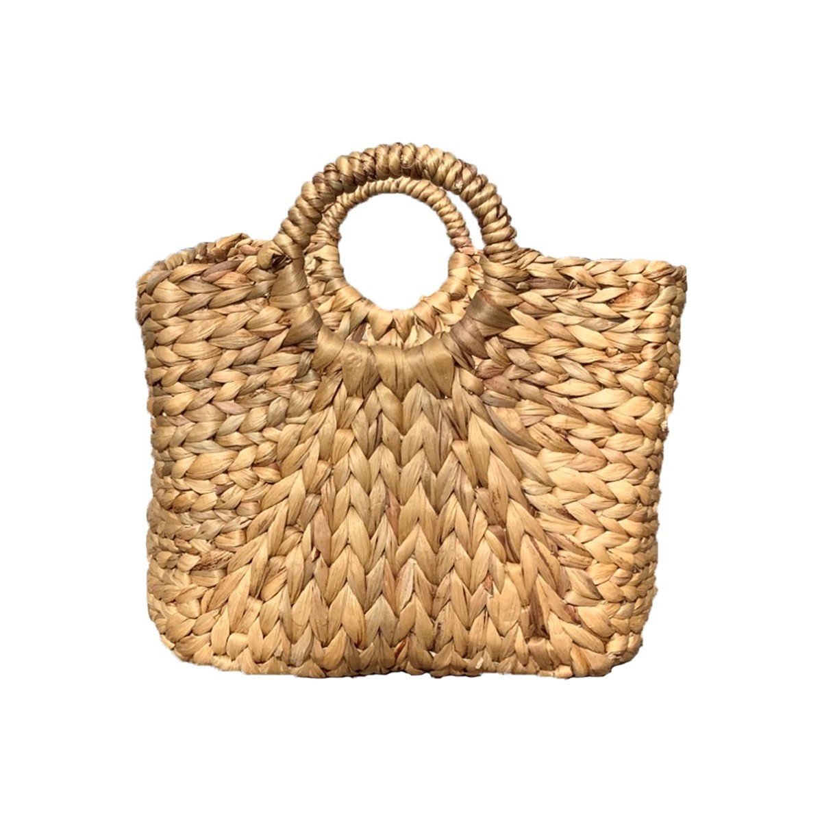 Panier en Jacinthe d'eau avec poignées - L46xP27xH27 beige, CALICOSY