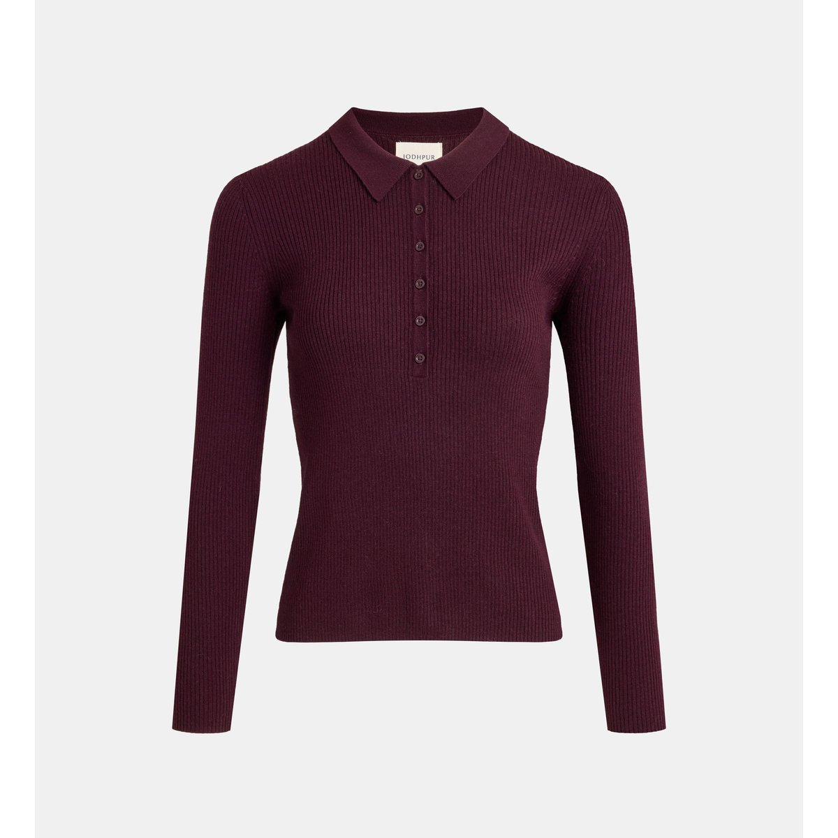 Pull polo droit okola maille côtelée bordeaux, JODHPUR