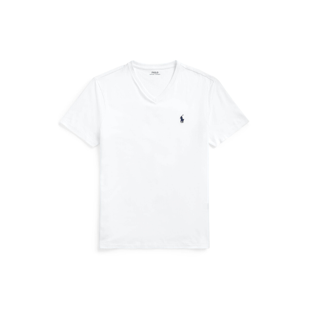 Jersey Cotton T-Shirt with V-Neck white, POLO RALPH LAUREN