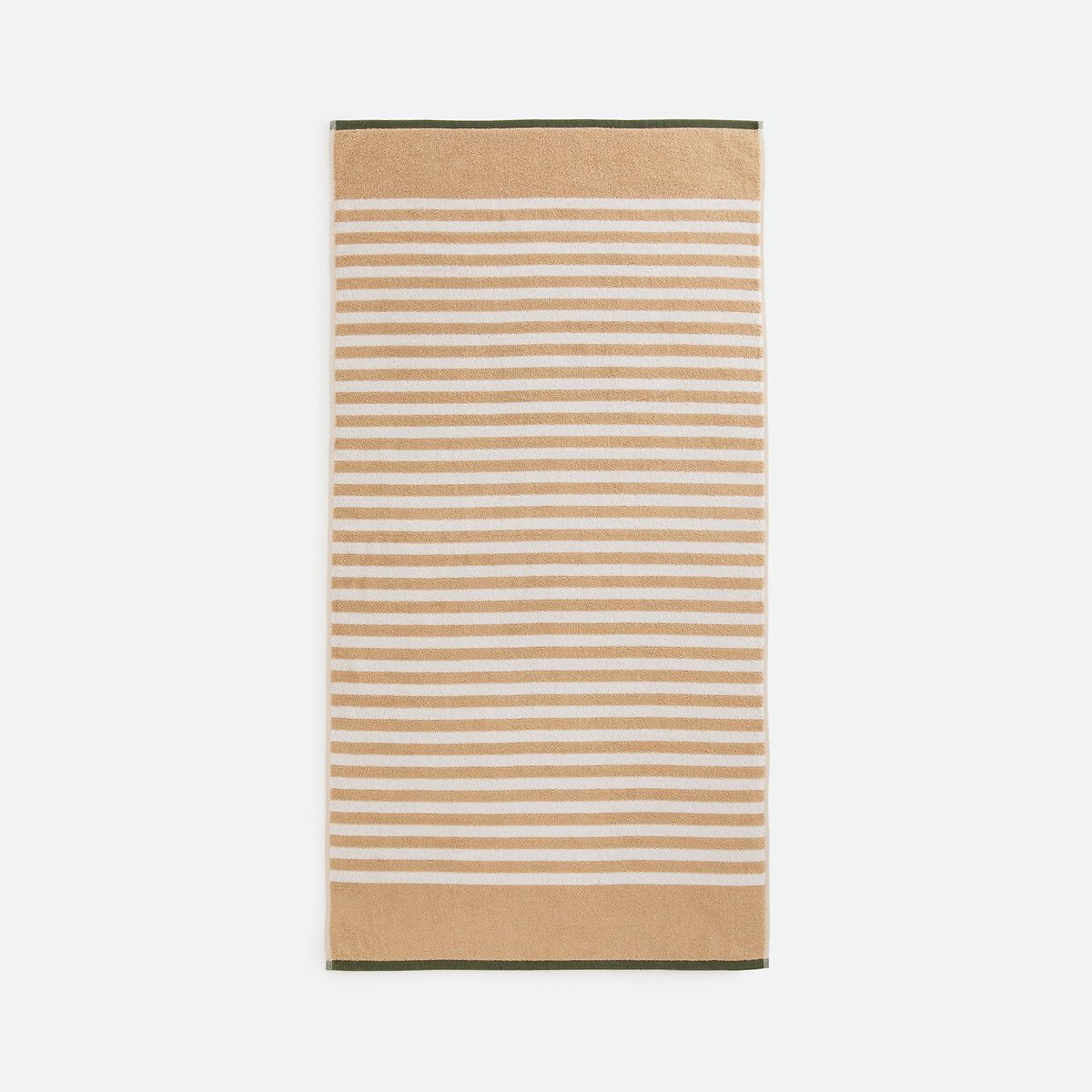 Toalha de banho às riscas, em turco 500 g/m2, Calanques bege/branco, LA REDOUTE INTERIEURS