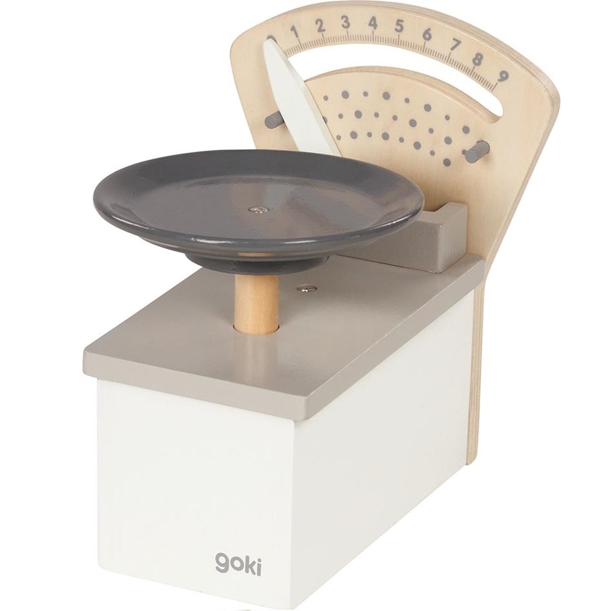 Balance de marchande en bois blanc, GOKI
