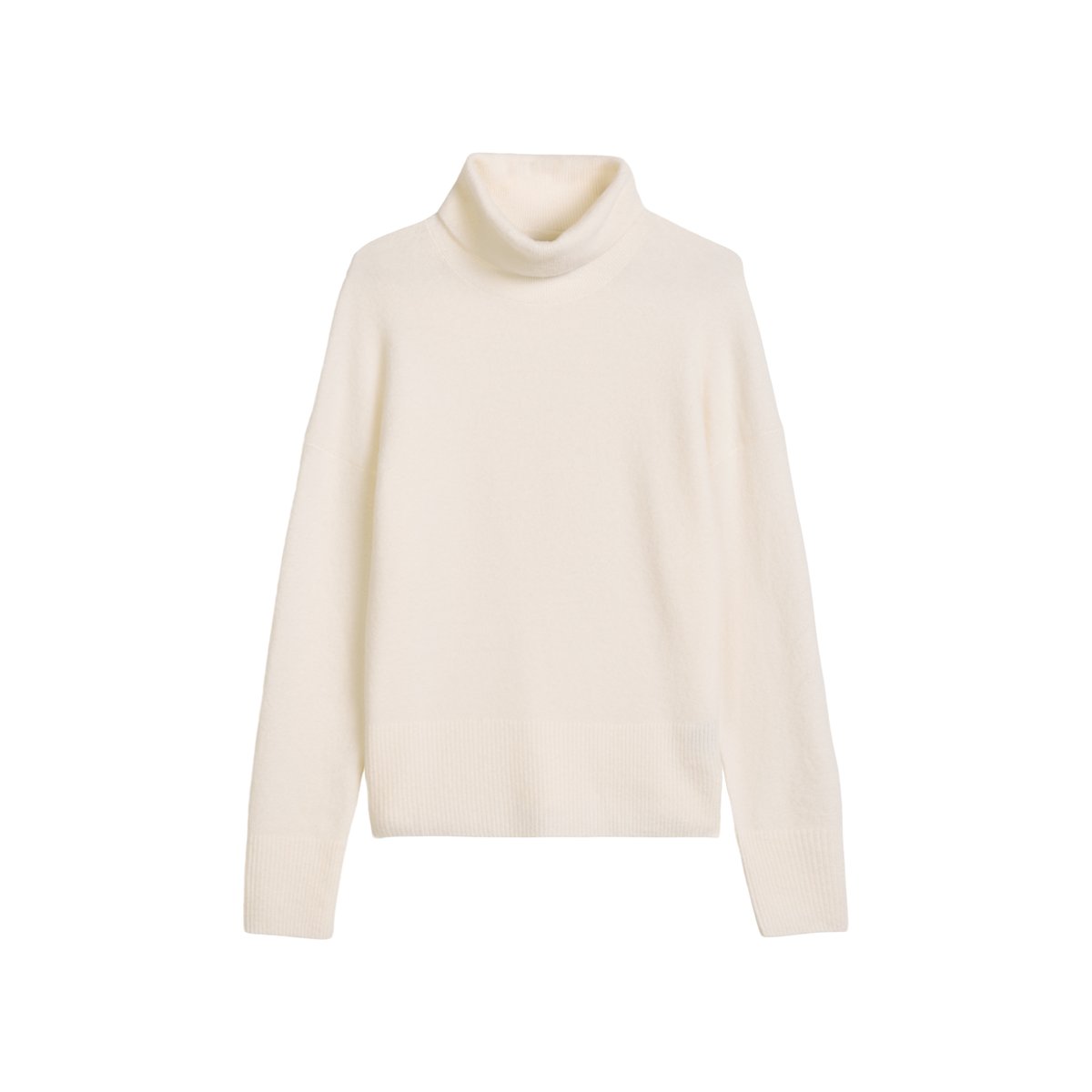Pull à col roulé ample en mélange de laine vierge douce blanc, MARC O’POLO DENIM