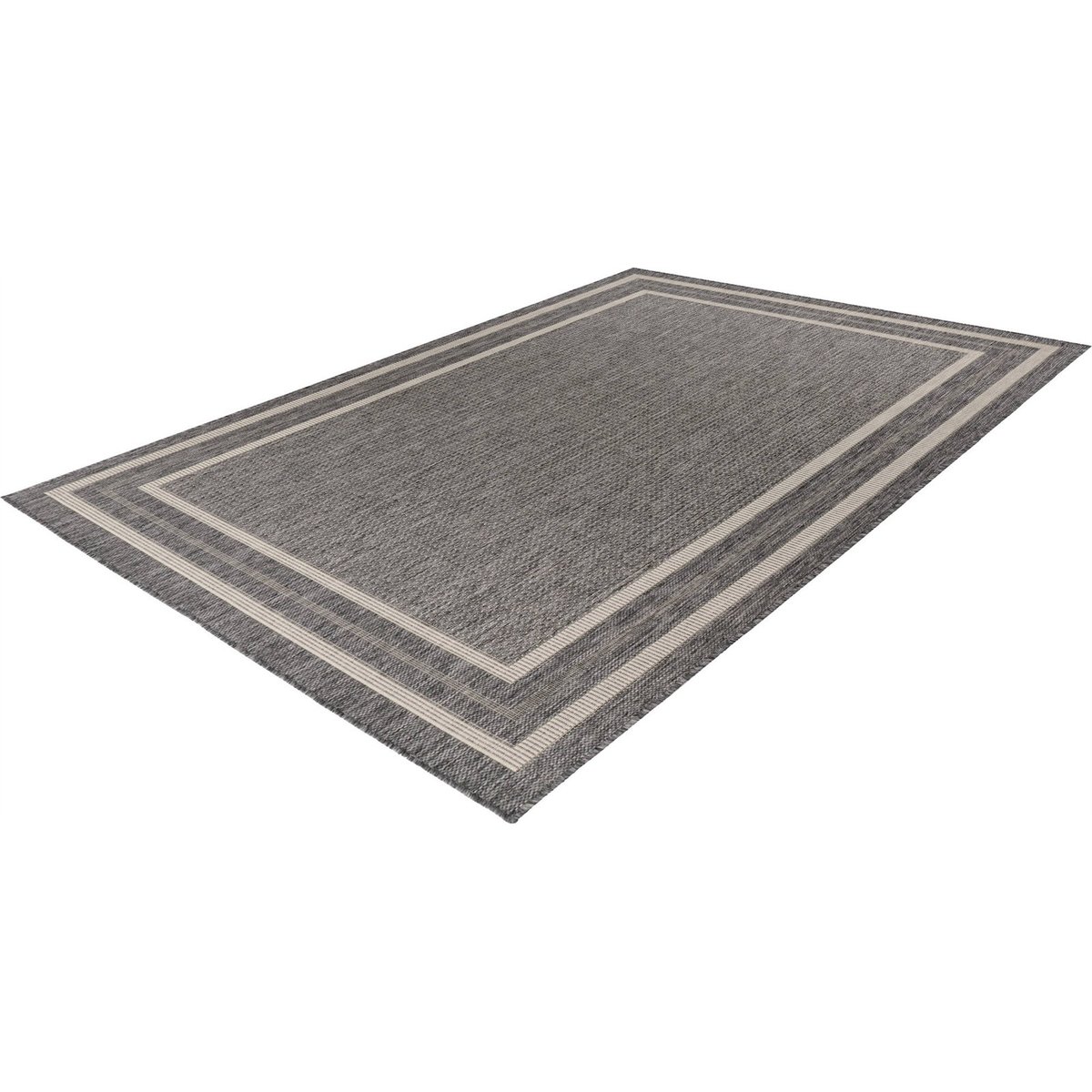 Tapis rectangulaire, Nibru argent gris clair à bordure beige, ARTE ESPINA