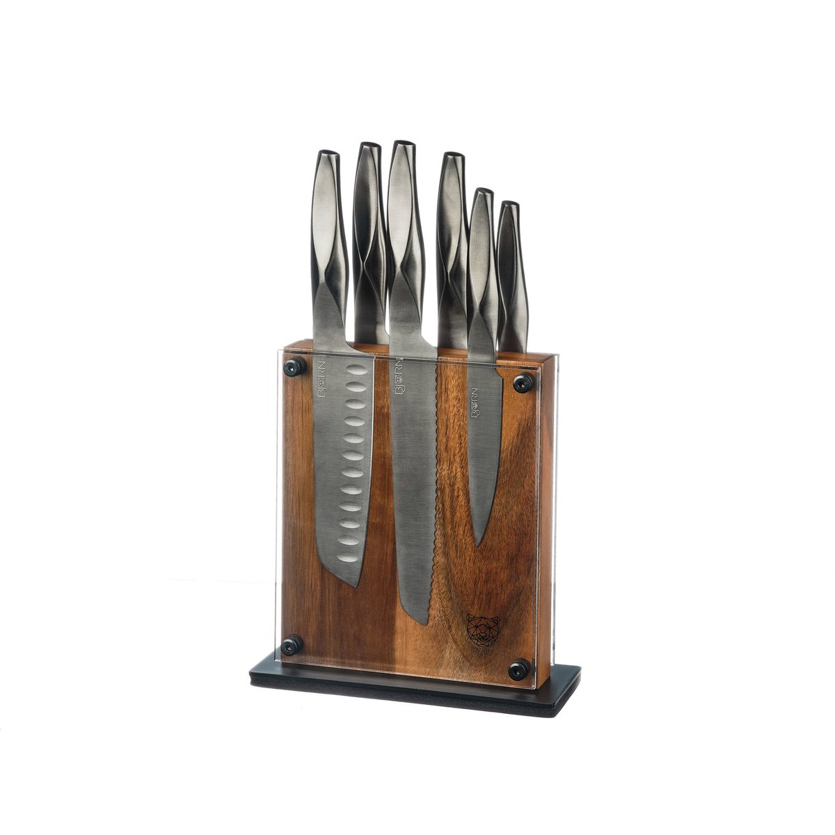 Lot de 7 couteaux de cuisine en inox, NUDE gris métal, BJORN