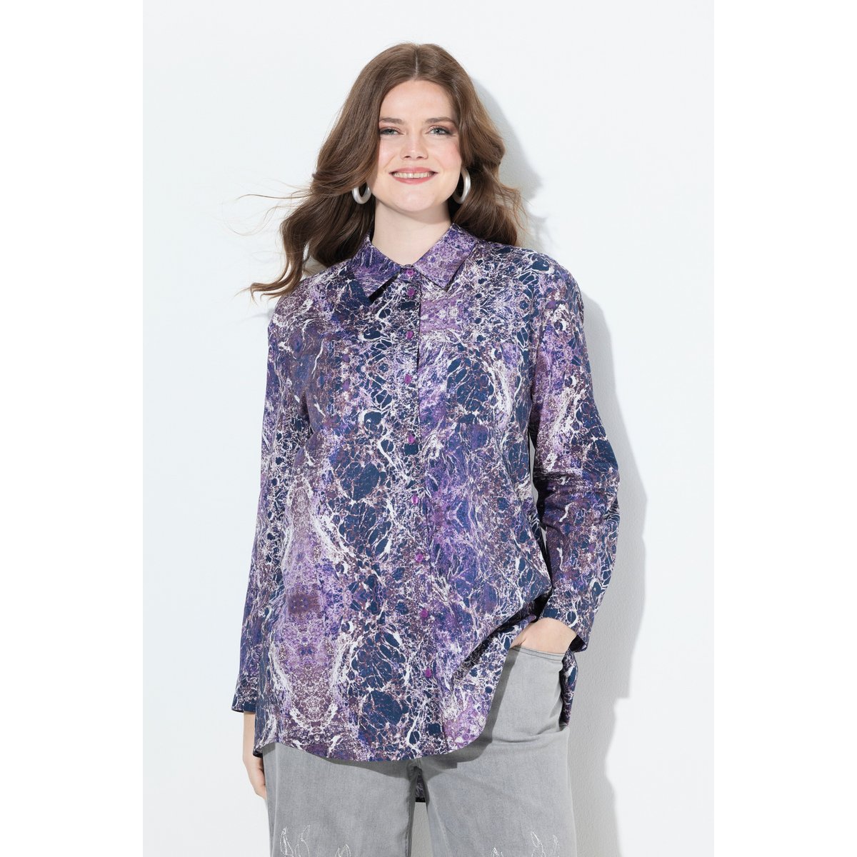 Chemisier long violet, ULLA POPKEN