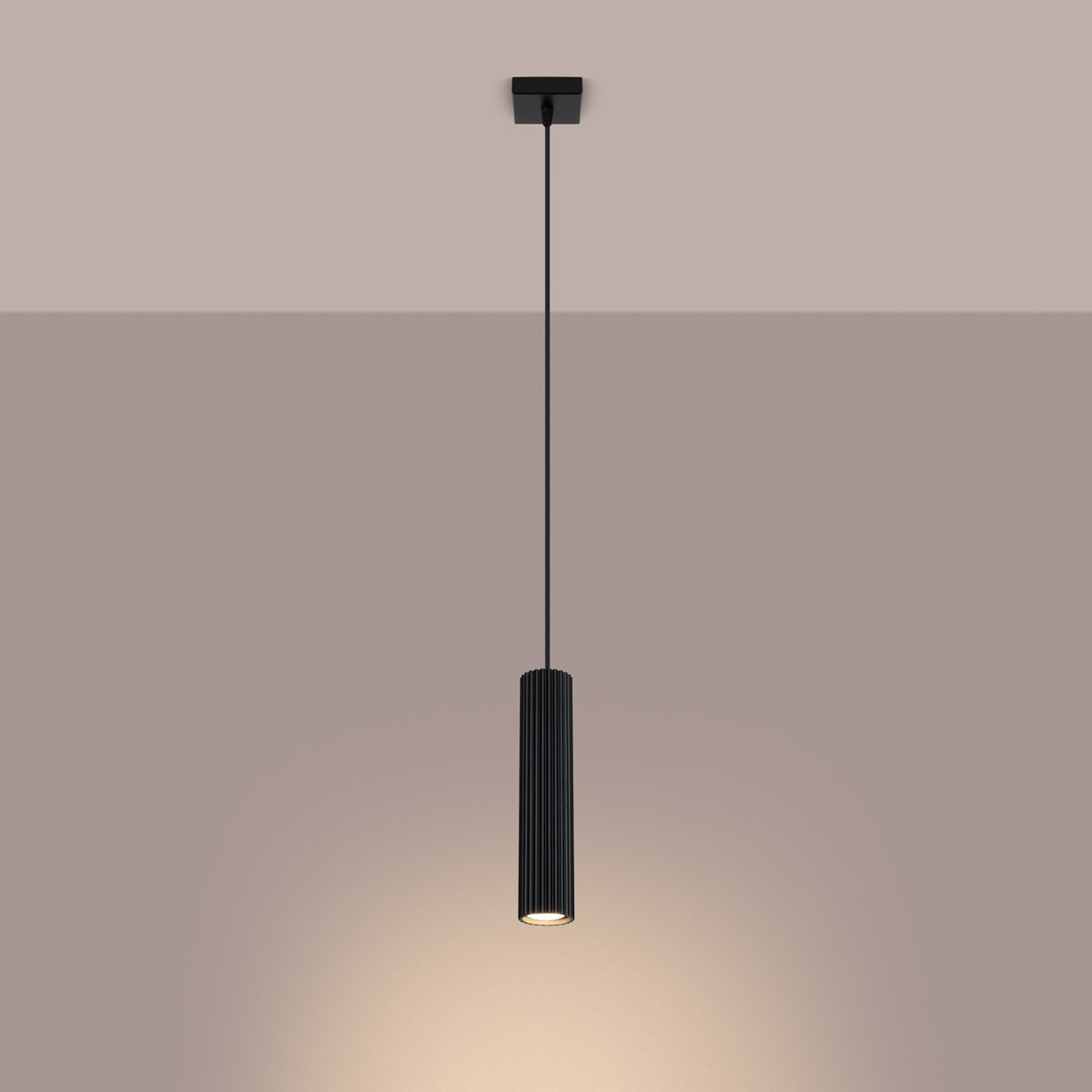 Suspension Aluminium Noir GU10 1 Karbon noir, EDEN