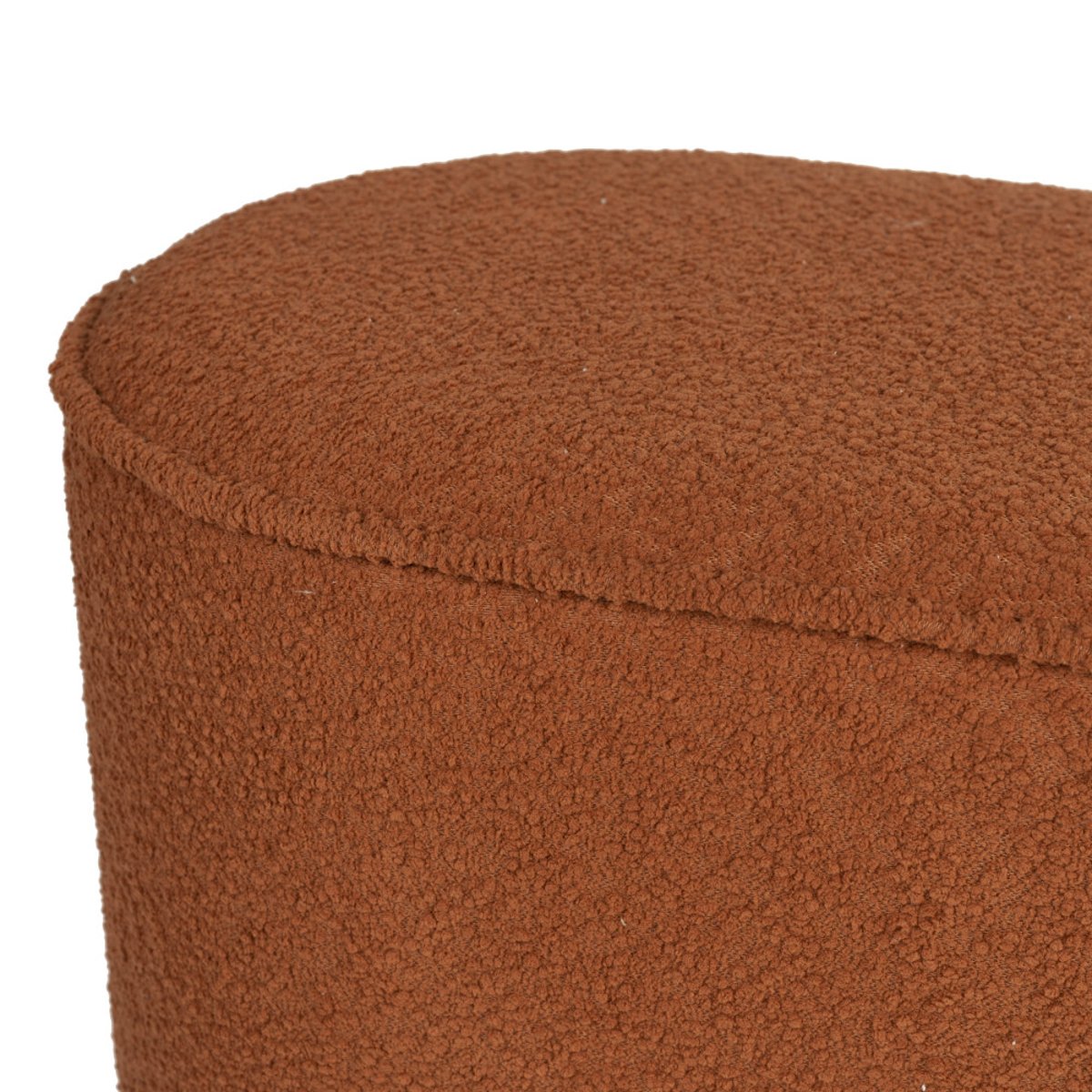 Banc arrondi en tissu bouclette L93cm- MARCOS rouille, DRAWER