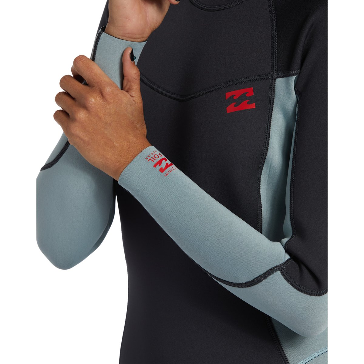 Combinaison de surf back zip 4/3MM FOIL noir washed black, BILLABONG