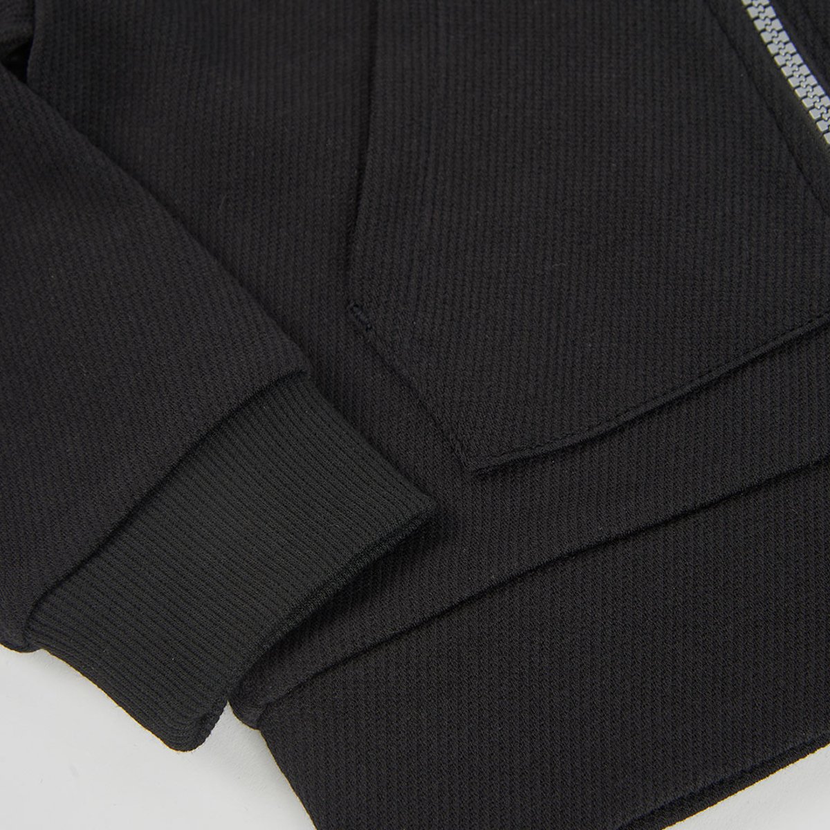 Veste fille en maille avec capuche noir, BOBOLI