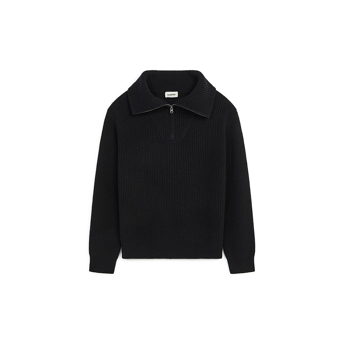 Pull col zippé noir, RODIER