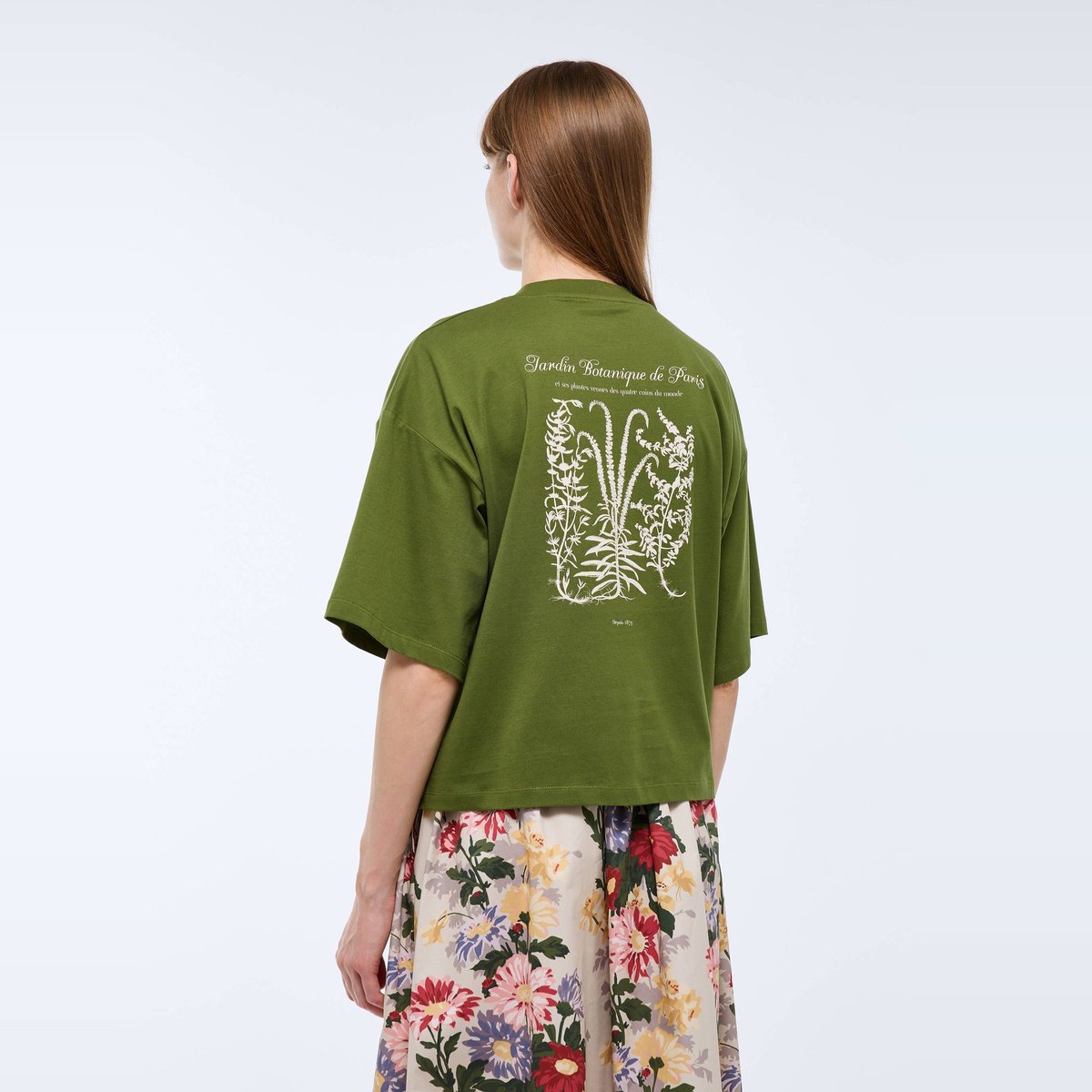 T-shirt à manches courtes avec imprimés placés en coton BIO GOTS asparagus, MONOPRIX