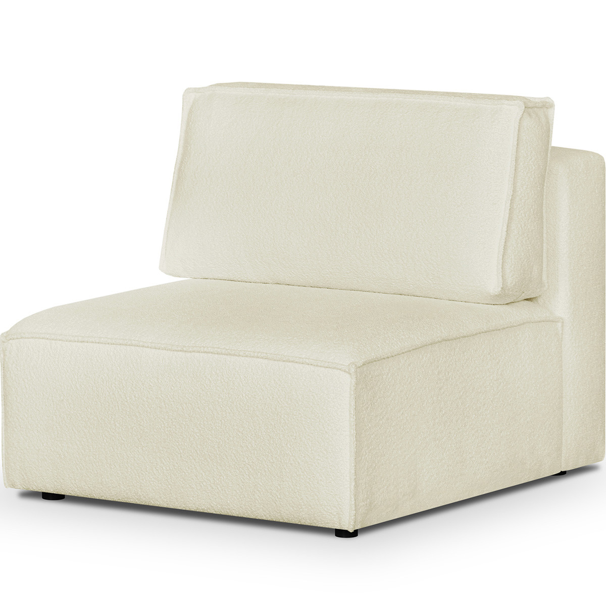Canapé convertible 5 places en tissu bouclé - HARPER MOD ecru, HOMIFAB