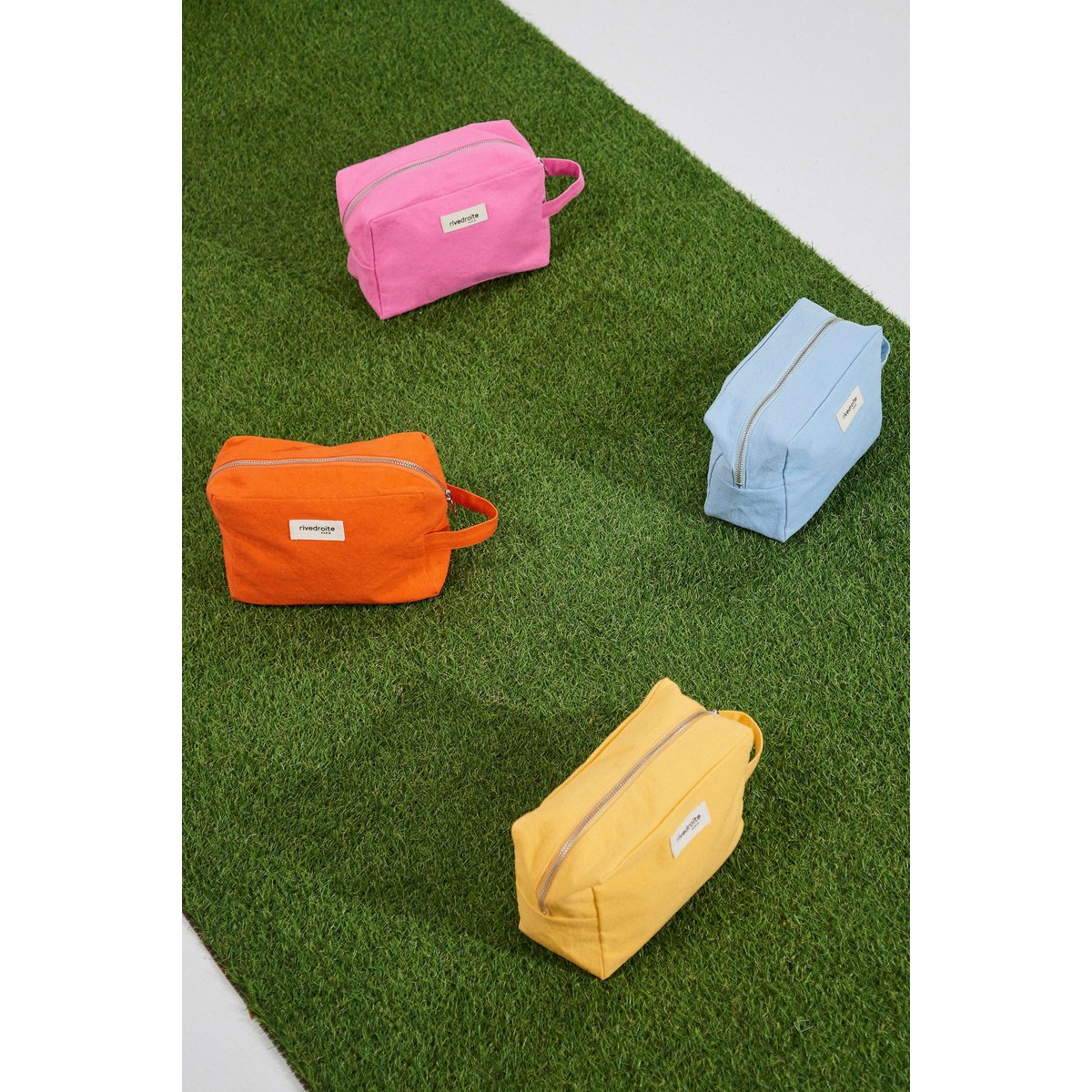 Trousse de toilette zippée TOURNELLES XL orange soda, RIVEDROITE