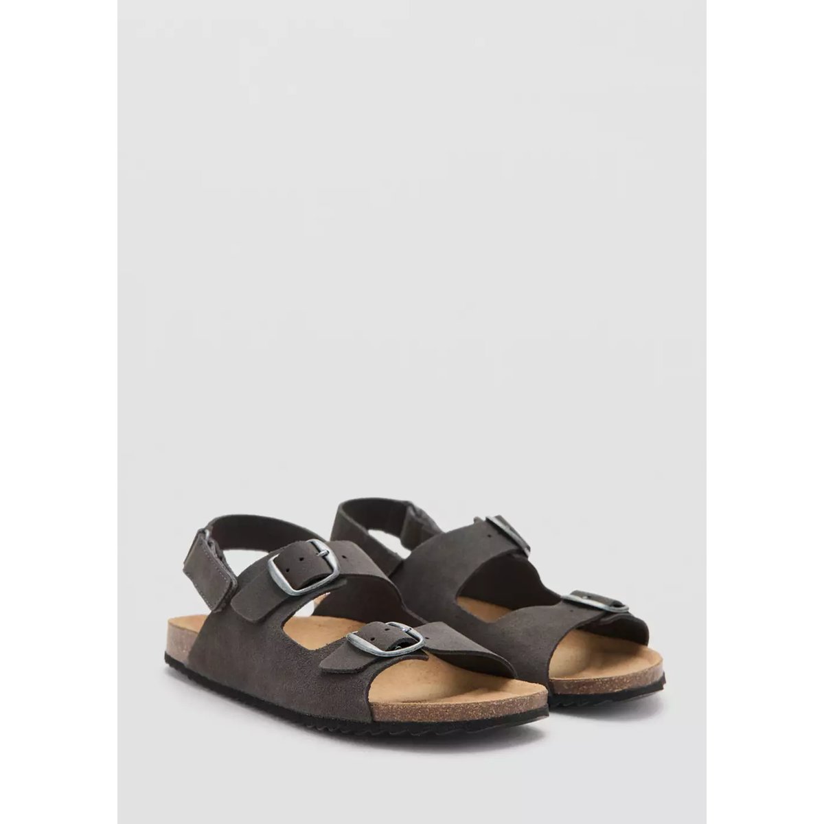 Sandales boucles cuir gris, MANGO KIDS