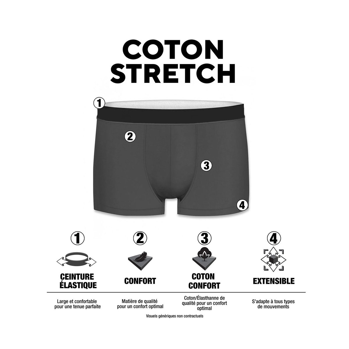 Lot De 3 Boxers, , En Coton gris clair/gris foncé/anthracite, AIRNESS