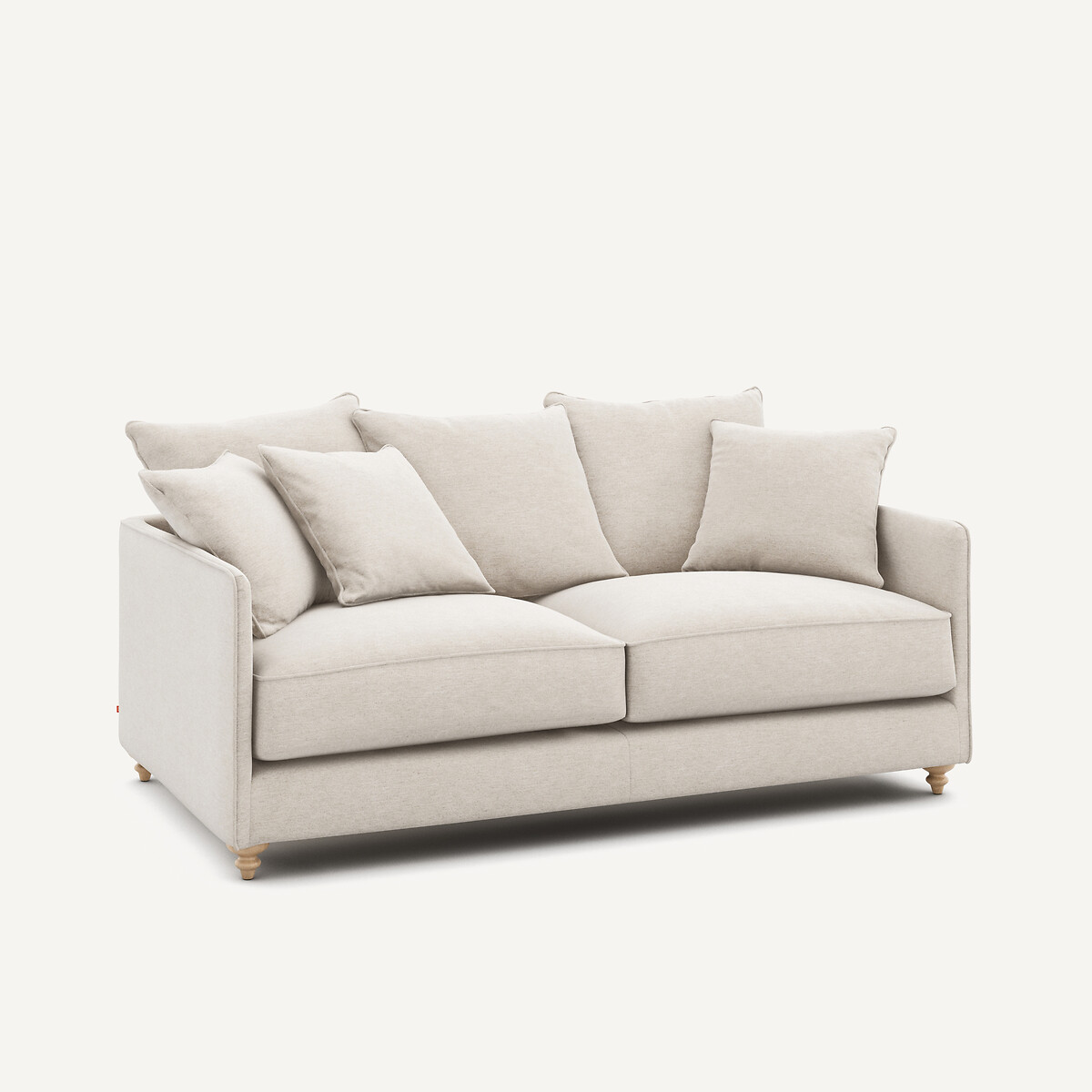 Kompaktes, umwandelbares, 3-sitziges Sofa aus meliertem Stoff, LAZARE elfenbein, AM.PM