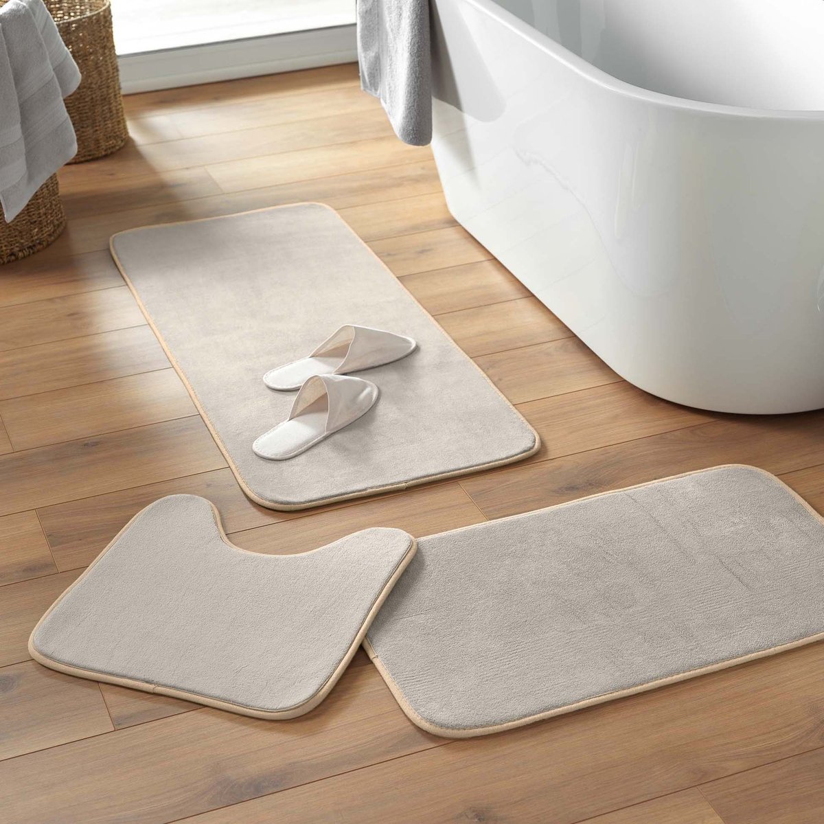 Tapis de bain Vitamine Unie taupe, EDEN