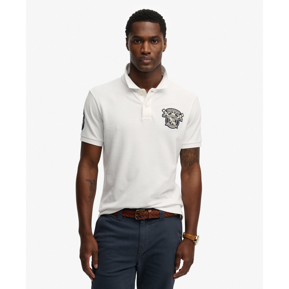Polo Crest coupe décontractée optic, SUPERDRY