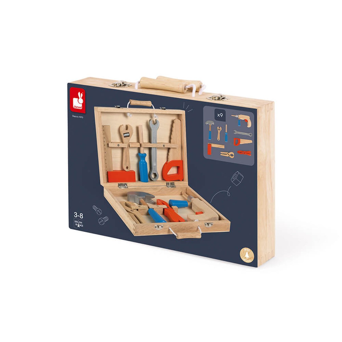 Boite À Outils Brico'kids, 9 Pièces multicolore, JANOD