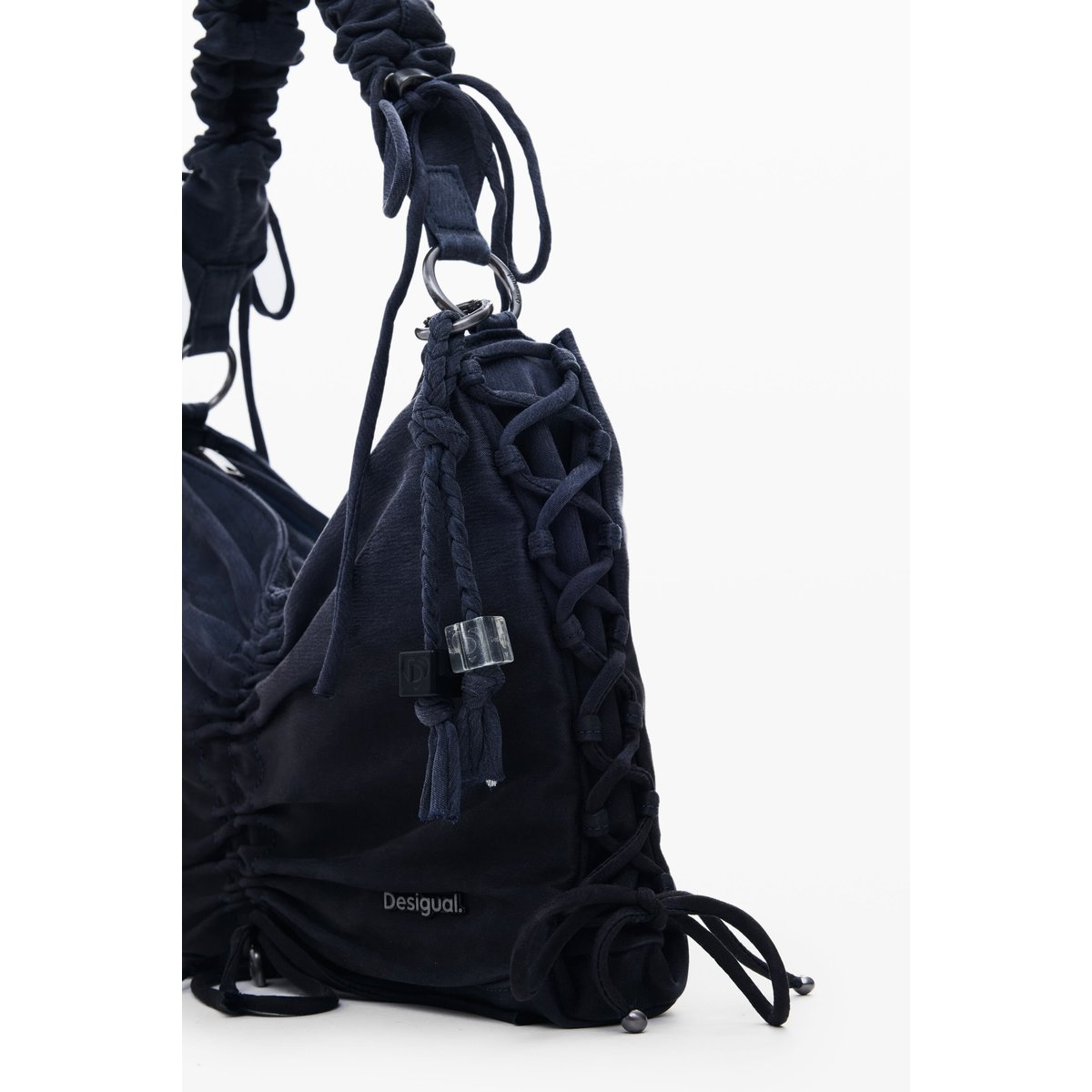 Petit sac avec nœud brillant noir, DESIGUAL