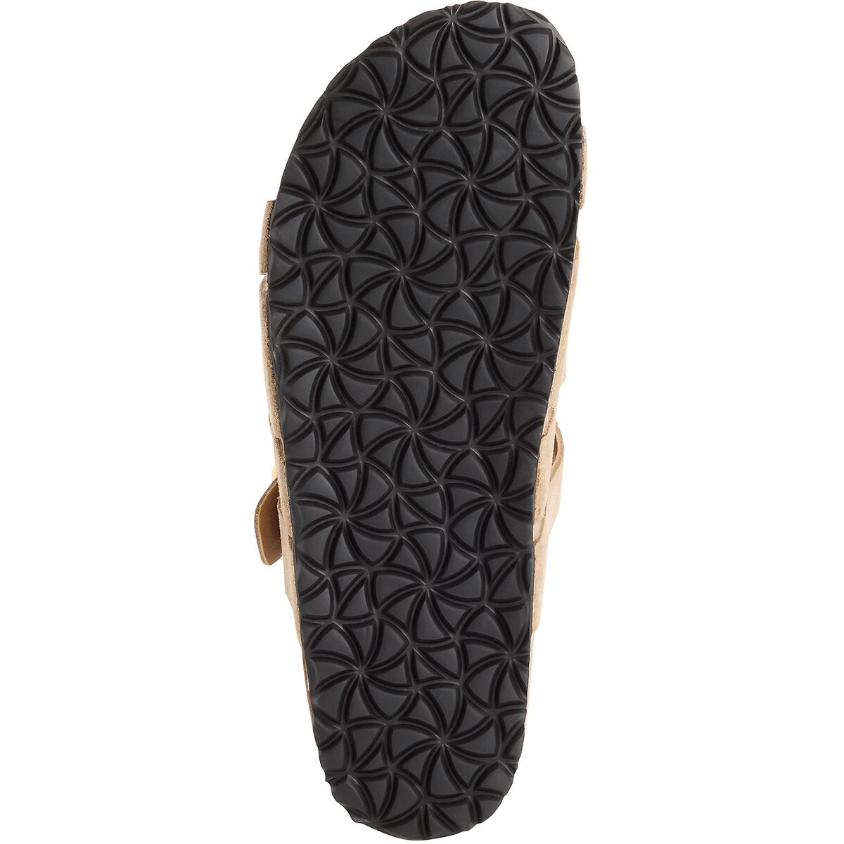 Mules plates en cuir taupe, TAMARIS