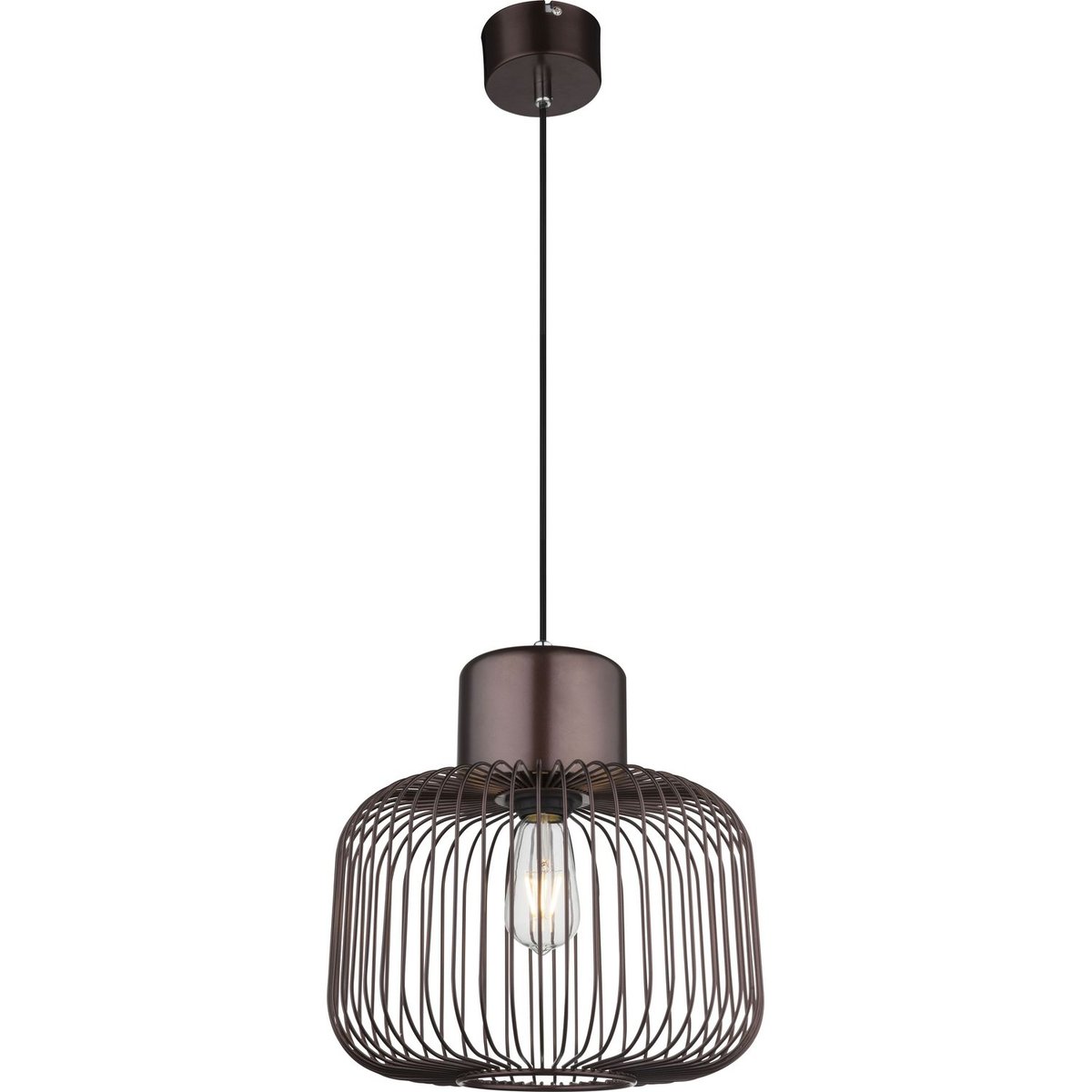 Suspension en métal design industriel AKIN marron, GLOBO LIGHTING