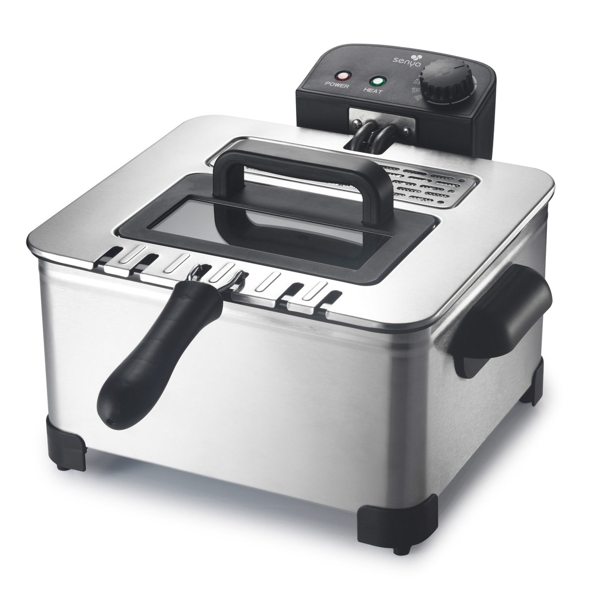 Friteuse électrique inox 5L – Cuisson rapide, 3 paniers, température réglable v019839, SENYA