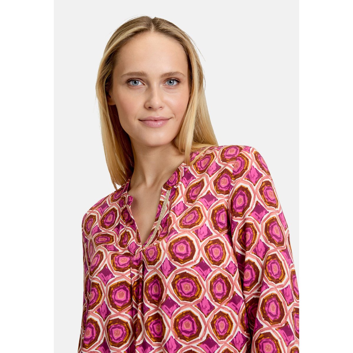 T-shirt façon blouse à motifs blanc/violet, CARTOON
