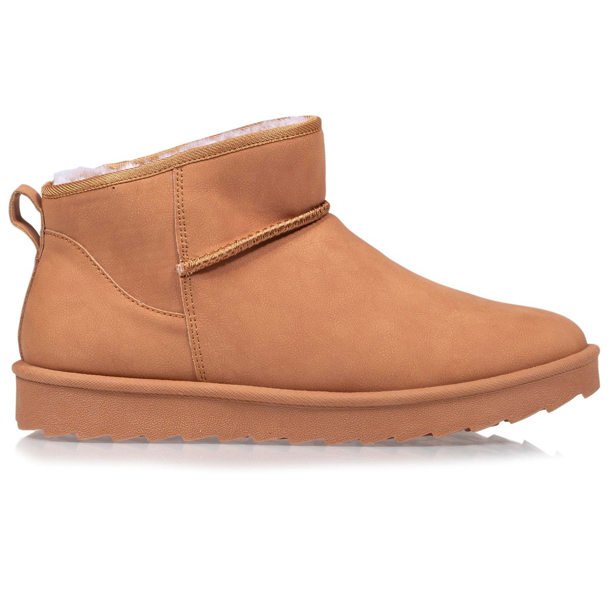 Bottines chaudes, légères, confortables et modernes, effet nubuck brun, ISOTONER