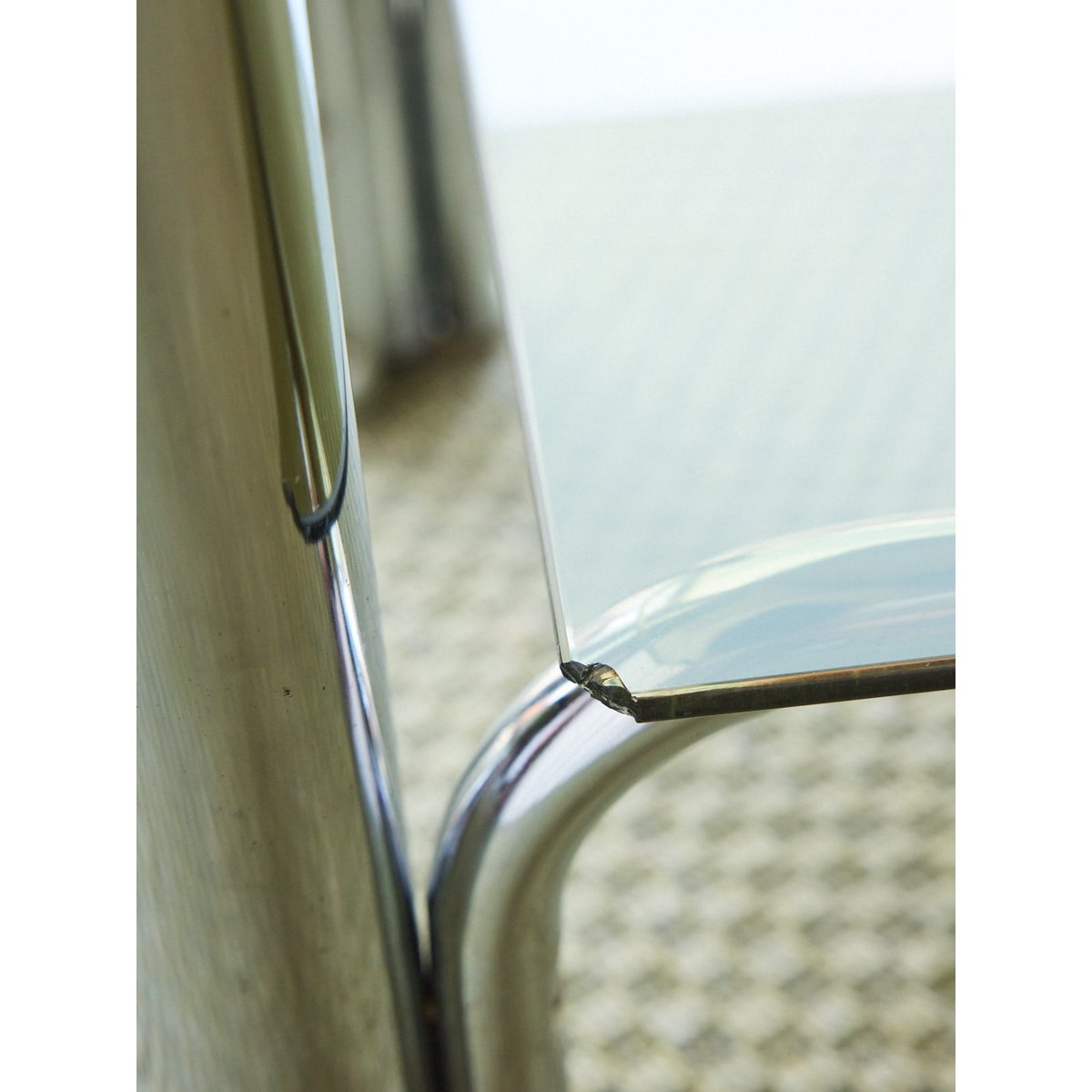 Table basse double plateau en verre fumé Donna N°1105 - Bon état fumé, DEBONGOUT