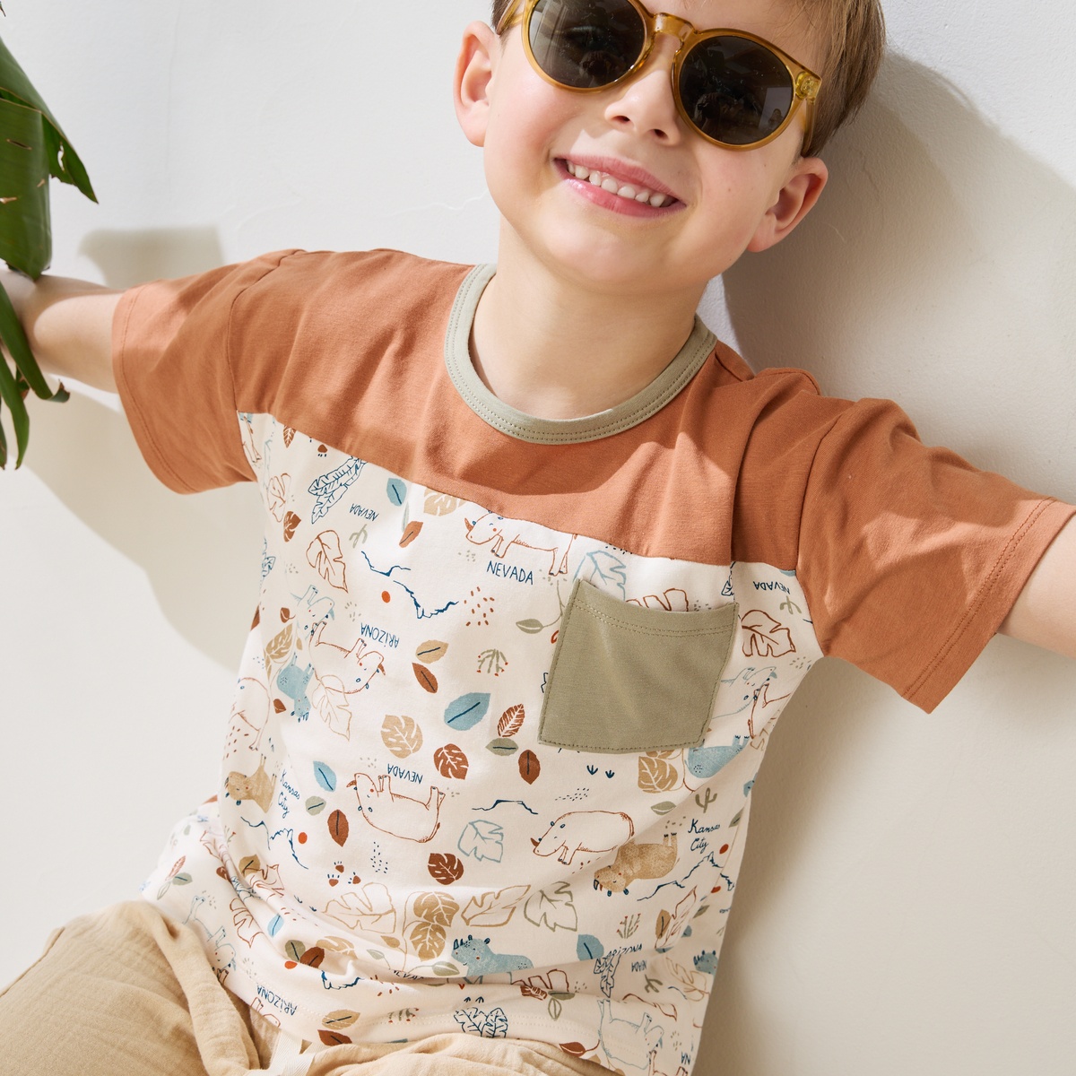 T-shirt enfant Kansas City camel, PETIT BEGUIN