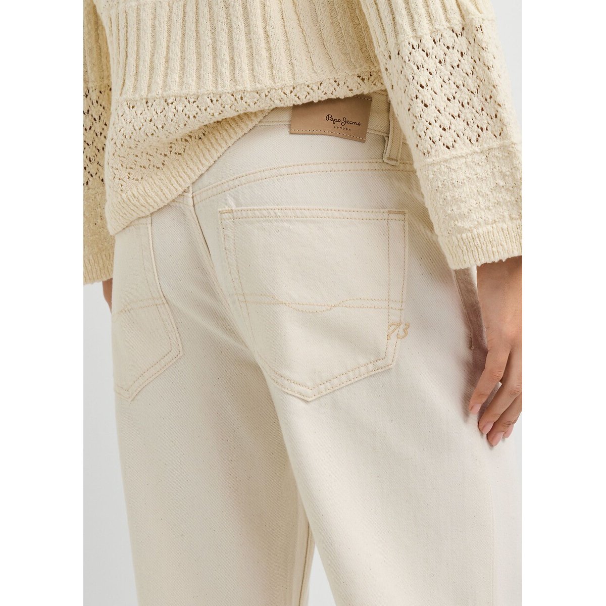 Jean loose taille basse, Nicky ecru tencel, PEPE JEANS