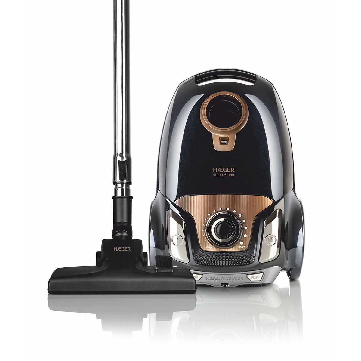 Aspirador silencioso com saco HAEGER Super Silent, 750W, 4L, da HAEGER preto , HAEGER