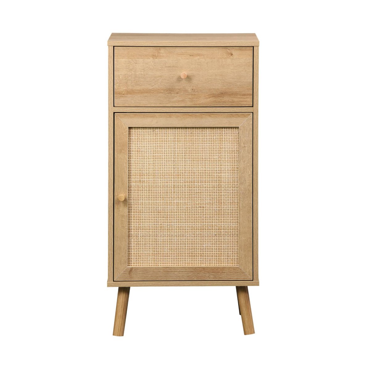 Meuble salle de bain décor bois et cannage BOHÈME naturel, SWEEEK