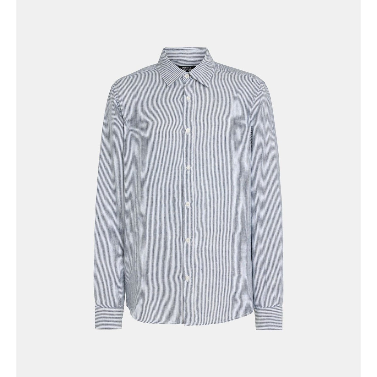 Chemise droite rayée pilinstri en lin européen™ blanc et bleu, GALERIES LAFAYETTE