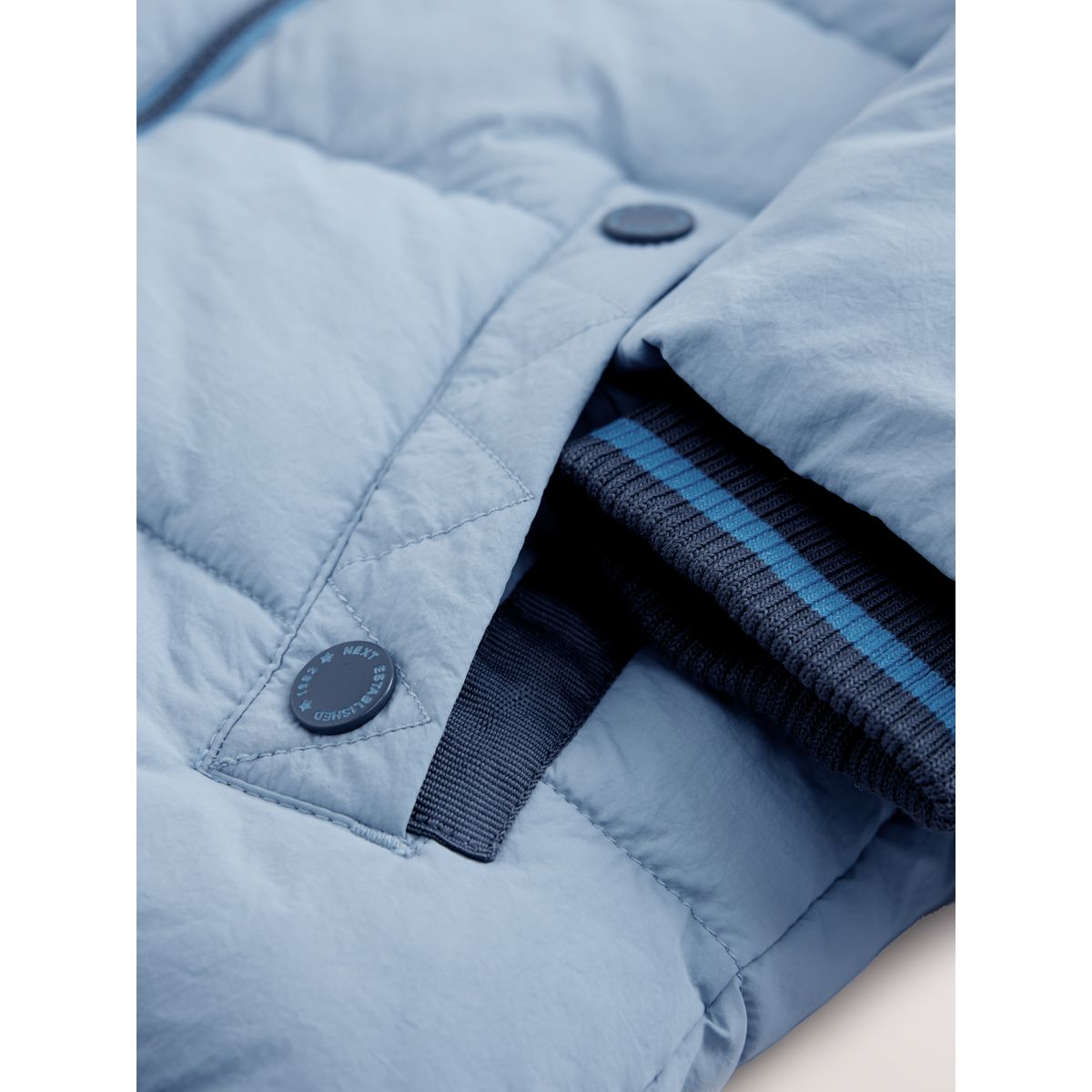 Manteau rembourré à doublure peau lainée bleu clair, NEXT