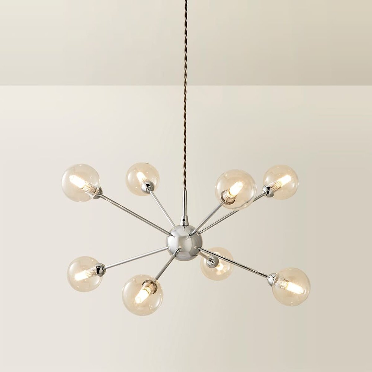 Syd 70's Style Globe Light with LED Bulbs silver-coloured, ÉDITÉ
