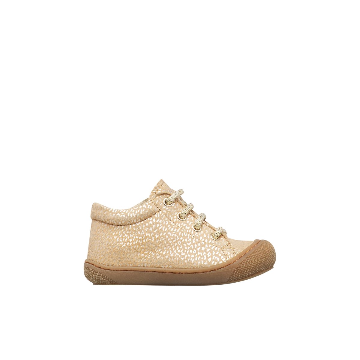 Chaussures premiers pas en suède avec fermeture éclair COCOON ZIP beige-marron, NATURINO
