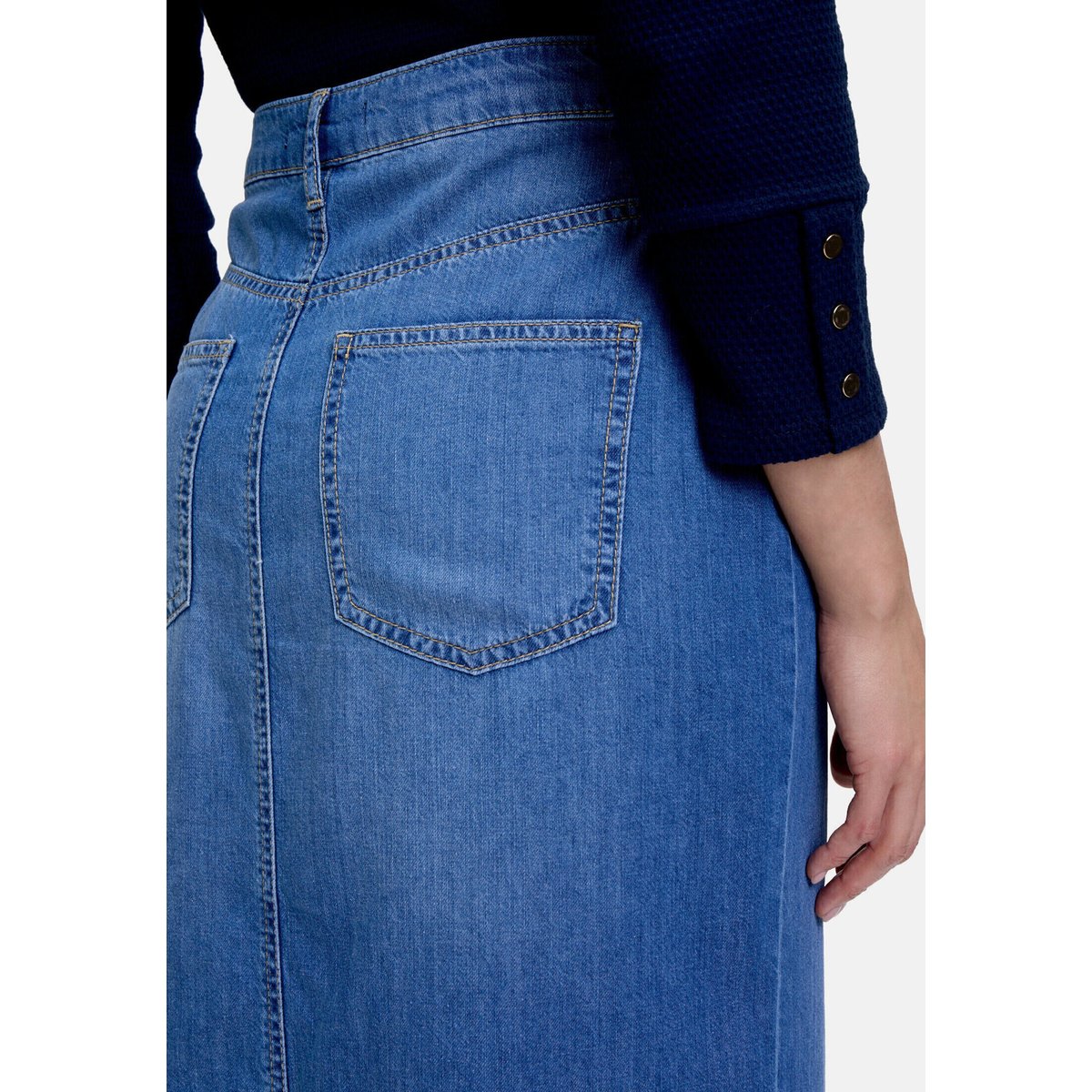 Jupe en jean à effet délavé bleu, BETTY BARCLAY