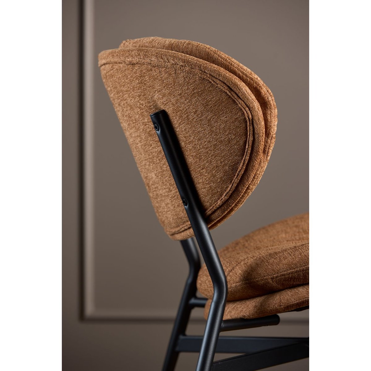 Fauteuil d'appoint confortable en tissu chenille TULUM marron, TOILINUX