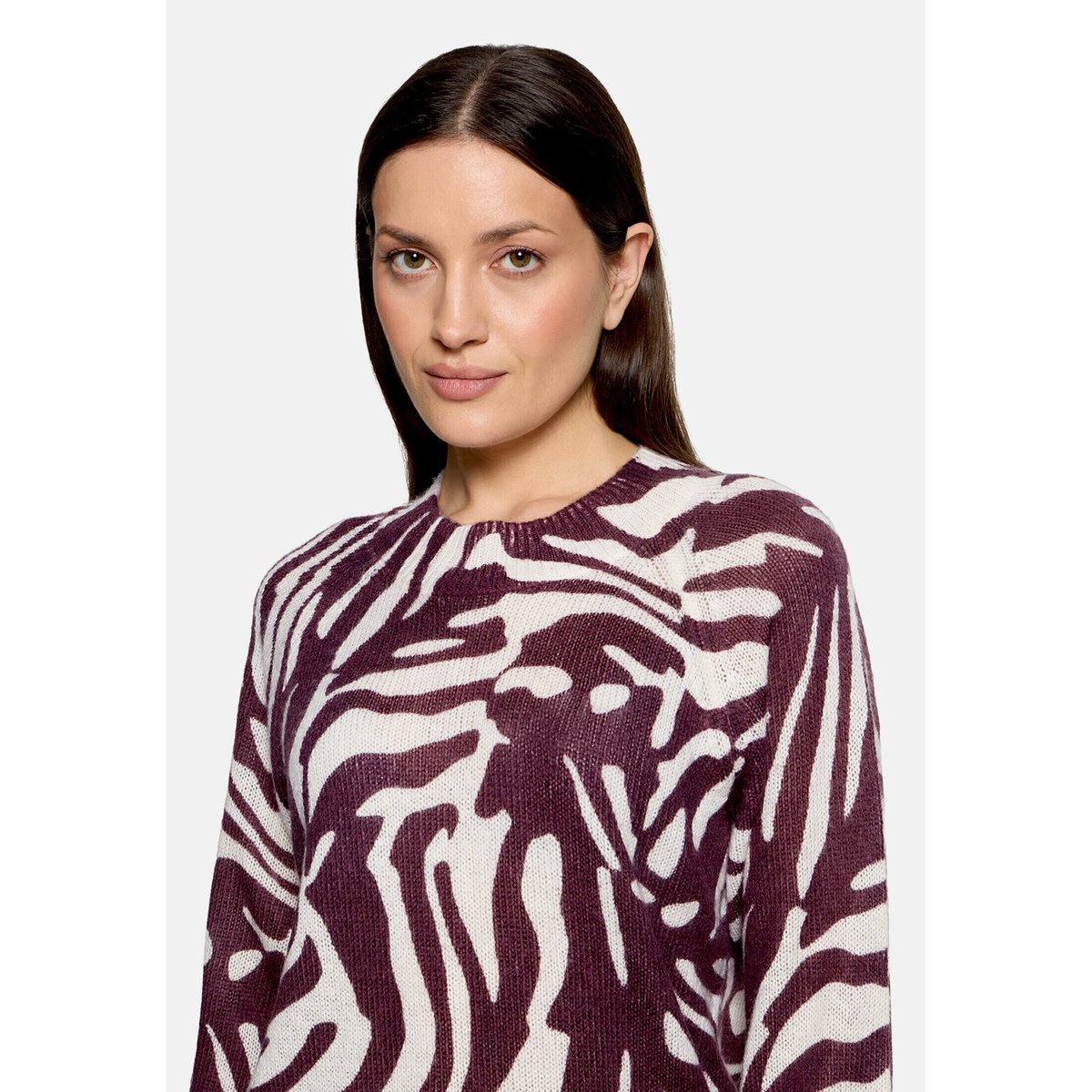 Pull-over en maille à imprimé animalier dark red/cream, BETTY & CO