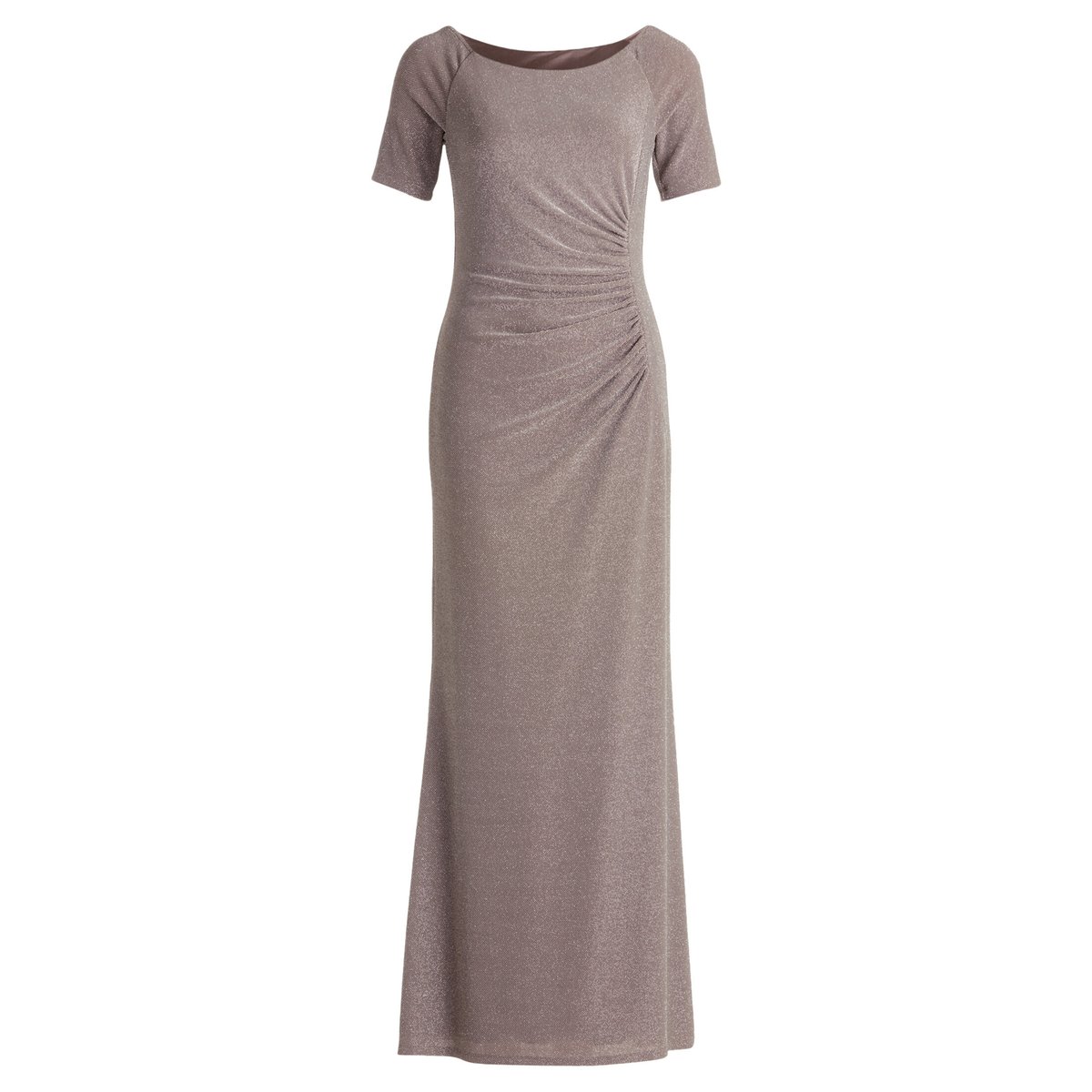 Robe de soirée au look scintillant taupe/silver, VERA MONT