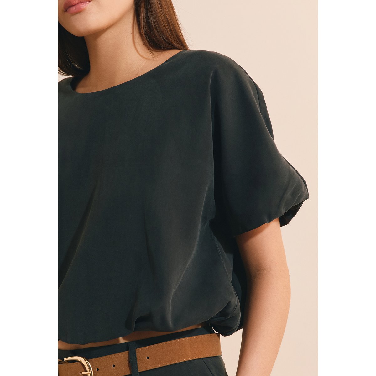Top court effet boule PAMMY noir, ETAM
