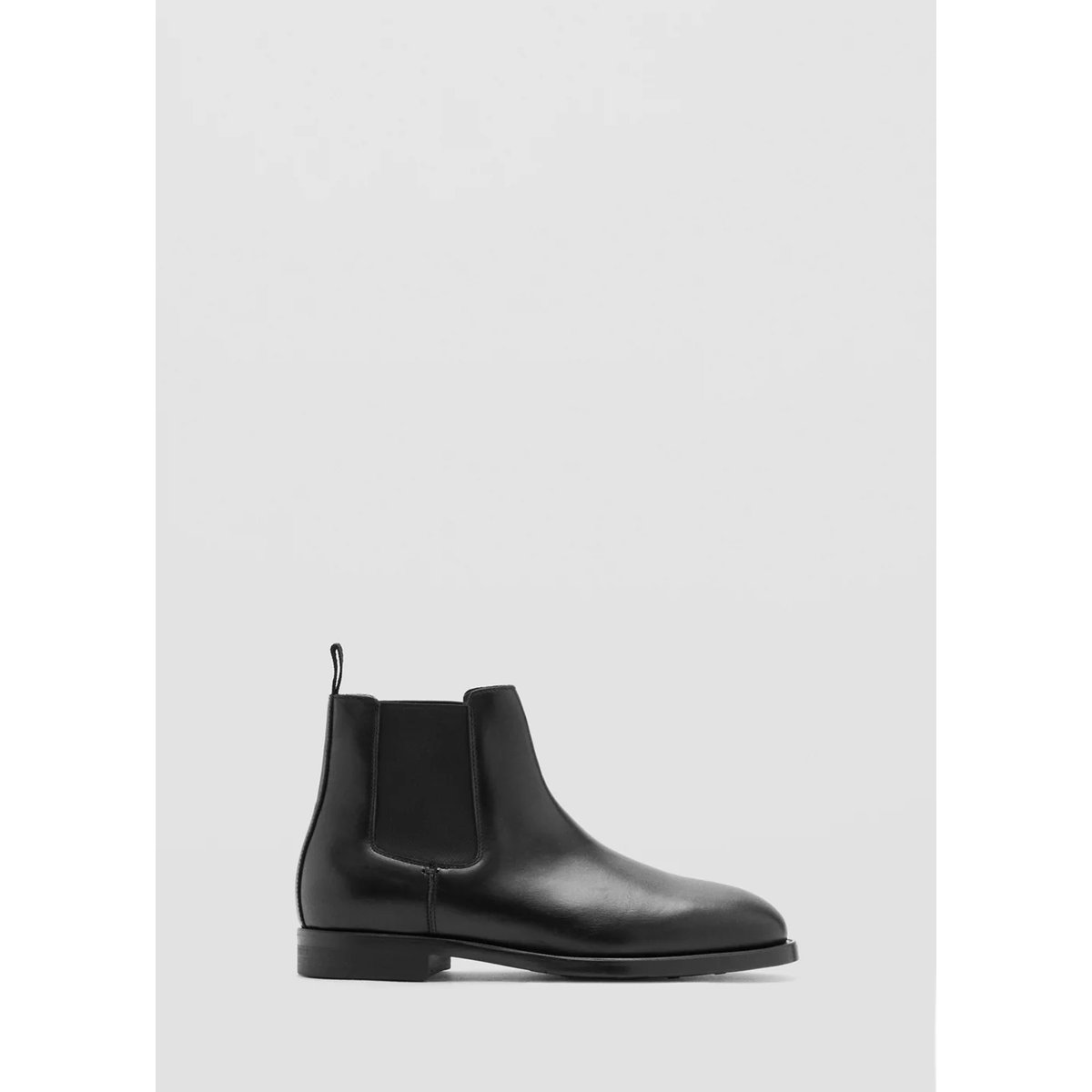Bottines chelsea cuir effet patiné noir, MANGO MAN