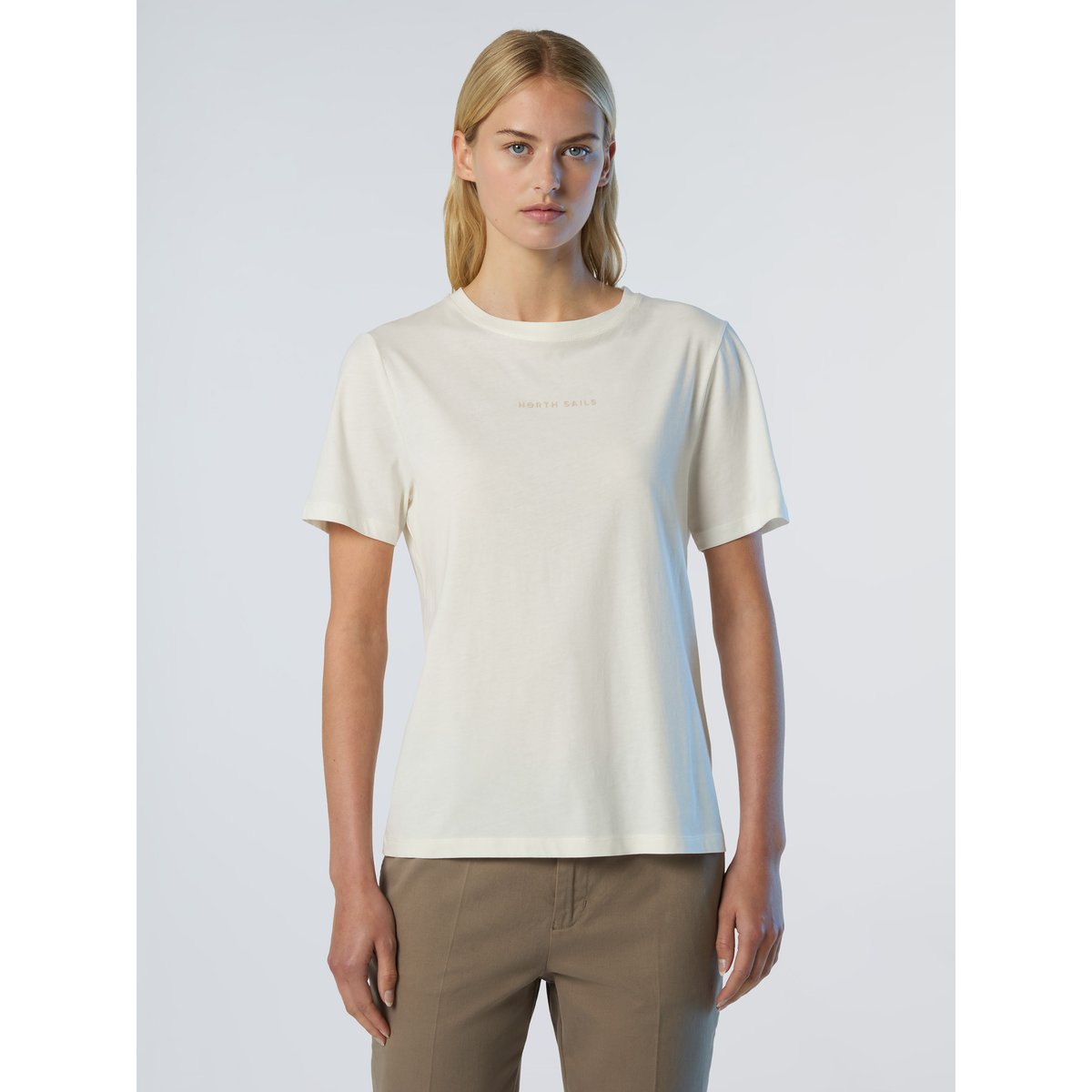 T-shirt avec logo en relief ivoire, NORTH SAILS