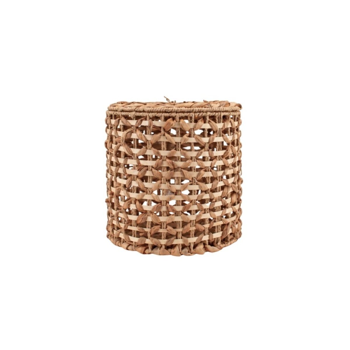 Panier à couvercle en jacinthe d'eau tressée 32cm naturel, ORNAMI