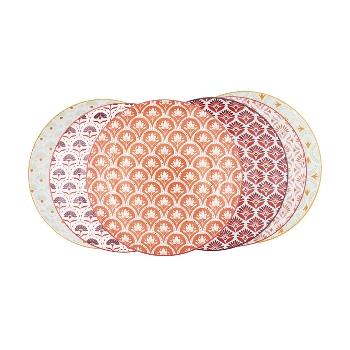 Lot de 6 grandes assiettes, ZOELA multicolore, ARTIME